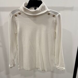 Gymboree White Turtleneck Sweater with Gold Button Accents girls size 5T
